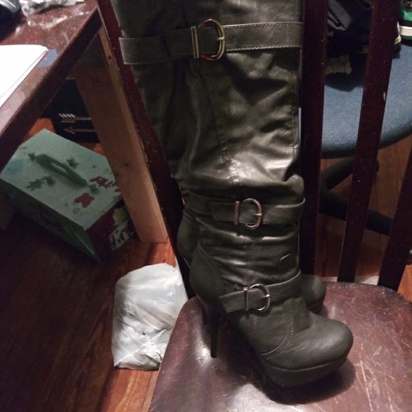 Shoes Gray Tall Boots Poshmark